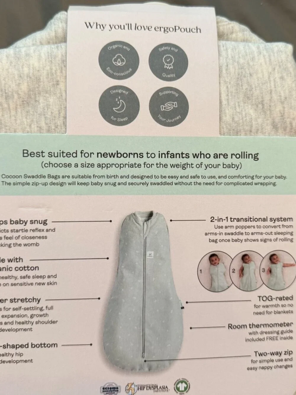 Organic Baby Swaddle and Pajama Bundle
